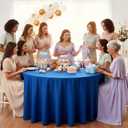 8 Pack Royal Blue Round Tablecloth 120 Inch Wrinkle Resistant Blue Table Cloth Reusable and Washable Polyester Fabric for Buffet Wedding Party and Banquet