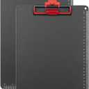 Clipboards with Pen Holder A4 Size 12.5x9 Inch Aluminum Protection Edge Clip Board for Classrooms, Offices, School, Doctor, Coaches [Upgraded Clip] (Black, 2 Pack)