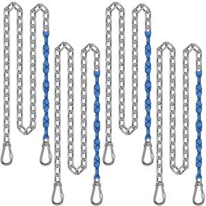 BeneLabel 4-Pack 85" Stainless Steel Swing Chains with Handle Grip Sleeve and Quick Connect Buckles, Heavy Duty Hanging Kit for Hammock Chairs, Porch Swings, Punching Bags, and More, 1000 lbs Capacity