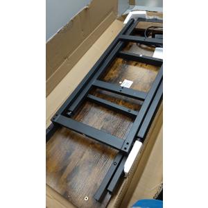 VASAGLE Bar Table, Narrow Long Kitchen Dining Table with Charging Station, Sturdy Metal Frame, Industrial, 15.7 x 47.2 x 35.4 Inches, Rustic Brown and Ink Black ULBT121K01