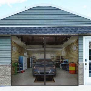 Garage Door Screen for 1 Car Garage 14x8FT, Magnetic Screen Door 14x8 FT Garage/Patio/Porch/Balcony with Retractable Fiberglass Mesh & Heavy Duty Weighted Bottom, Hands Free Easy Assembly & Pass (Black)