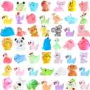 DIYDEC 60PCS Luminous Mini Resin Animals 60 Styles Miniatures Glow in The Dark Tiny Little Figures to Hide Small Duck Figures for Party Favors Bag Fillers Garden Dollhouse Decor