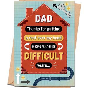 4 x Fathers Day Card Gift for Dad, Father's Day Card from Son Daughter