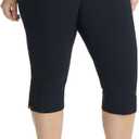 Rekucci Curvy Woman Ease into Comfort Plus Size Capri w/Tummy Control (Black, S)