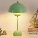 COSYLUX Modern Small Table Lamp for Bedroom, Cute Dome Shade Reflecting Light Reading Lamp for Living Room, Kid's Room, Study, Office, Beside Bedside Nightstand Desk Lamp(Pastel Green)