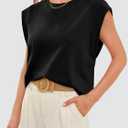 WIHOLL Cap Sleeve Tops for Women Summer Top Basic Tee Shirts Business Casual Tank Loose Fit 2026 Fashion (Medium)