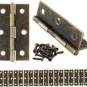 Murtenze 12 Pack 2.5 Inch Cabinet Hinge, Antique Bronze Butt Hinges with Mounting Screws