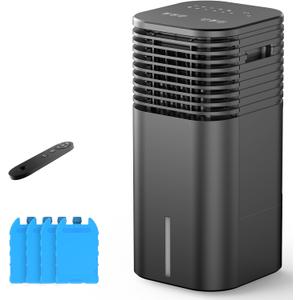 24" Windowless Portable Air Conditioner, 15H Timer & 120Oscillation, 3-IN-1 Portable AC Unit with Remote, 2-Gal Tank, 3 Modes & 3 Speeds, Ultra-Quiet Ventless Swamp Cooler for Home Office, Coffee