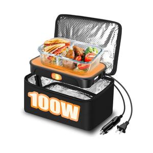 LBMVRB Portable Oven - 100W Fast Heating Food Warmer, 3-in-1 Electric Lunch Box & Lunch Warmer 12V/24V/110V - Mini Personal Microwave Oven for Car, Truck Driver, Office, Travel & Outdoor Use