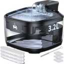 Wireless Cat Fountain, Stainless Steel 108oz/3.2L Battery Operated with 5000mAh Battery, 3 Modes, Motion Sensor Pet Water Fountain for Cats, 3 Filters