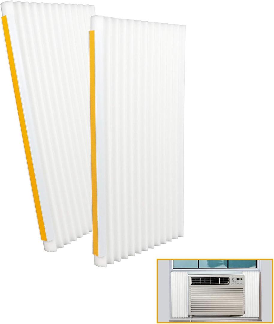 LBG Products Window Air Conditioner Foam Insulation Panels, AC Side Insulating Panel Kit, 2 Pack,White Beige, 17in High x 9in Wide x 7/8in Thick