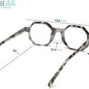 2SeeLife Oversized Hexagon TR-90 Reading Glasses for Men & Women – Medium–Wide Fit, Durable, Spring Hinges, Premium Readers, Gray Tortoise, +1.50