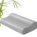 Cooling Pillowcase for Contour Pillow- Rayon Derived from Bamboo Contour Cervical Neck Pillow Case Cover- Breathable Silky Soft Pillowcase for Hot Sleepers,24 x14 x5/3.7 Inches 1 Piece Light Grey