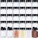 Mimorou 30 Pack Plastic Spice Jars with Shaker Lids Clear Seasoning Containers Spice Bottles for Kitchen Storing Spice Herbs Seasoning Powders(Triangle,12.2 oz)