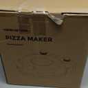 KEENSTAR Pizza Oven Indoor 12-Inch, Countertop Glazed Ceramic Stone Pizza maker with Adjustable Timer, 1200W Heat up to 800F, Electric Pizza Cooker with Viewing Window Baked Pizzeria Style at Home (Red)