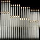 Baquler 40 Pcs Flameless Taper Candles LED Flickering Taper Bulk Battery Operated Flameless Candle for Halloween Christmas Birthday Wedding Decoration, 8.5/9.7/10.8/12.8 Inch (Ivory)