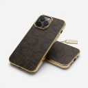 Case for iPhone,Vintage PU Leather,Camera Protection,Electroplating Frame Wear-Resistant Anti-Fingerprint Shock Absorption Cushion Military Grade Drop Shockproof CoverBrown,iPhone 15 Pro Max