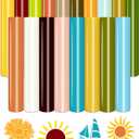Tintnut Fall Heat Transfer Vinyl -18 Sheets 12" x 10" Multiple Colors Iron on Vinyl Retro HTV for DIY T-Shirts Clothing Bags All Cutting Machine