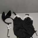 Neohouny Bunny Costume for Women Girls Sexy Halloween Costumes Anmie Cosplay Bodysuit Lingerie with Bunny Ears & Bow Tie (Medium, Black)