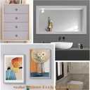 Grey Wood Grain Wallpaper Border Removable PVC Waterproof Peel and Stick Wallpaper,Bathroom Mirror Frame Border Sticker Wall Decor 3.93 inches x 32.8 feet