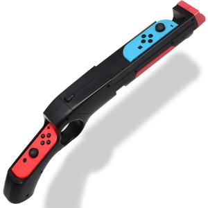 Game Gun Controller for Nintendo Switch/Switch OLED Hand Grips Shooting Games for Wolfenstein 2: The New Colossus, for Big Buck Hunter Arcade - Compatible with Joy Cons and Other Shooting Games