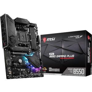MSI MPG B550 Gaming Plus V1 Gaming Motherboard (AMD Ryzen 5000, AM4, DDR4, PCIe 4.0, SATA 6Gb/s, M.2, USB 3.2 Gen 2, HDMI/DP, ATX)
