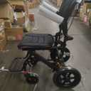 Ultra Lightweight Wheelchair Portable Folding Wheelchair for Adults Self Propel Wheel Chair with Ergonomics Comfortable Seat Cushion Travel Handpushed Wheel-Chair 20in Seat for The Elderly