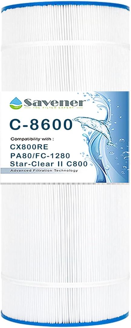 Pool Filter Compatible with CX800RE, C-8600, Star-Clear II C800, PA80, FC-1280, 75sq.ft, 1 Pack