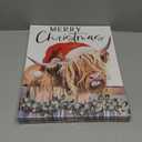 Pack of 2 Christmas Highland Cow Wall Decor:Merry Christmas Canvas Wall Art Cow Pictures Farm Animal Prints Xmas Holiday Decorations Farmhouse Country Wall Hangings Paintings for Living Room 12x15 Inch