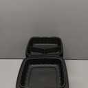 8X8 3-Compartment 50-Pack Plastic Clamshell Takeout Food Trays Heavy Duty Togo Disposable Box Carryout Meal Prep Packaging Catering Hinged Containers With Secure Snap Lid (Formerly FULING)
