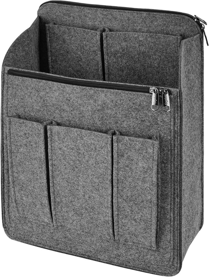 Backpack Organizer Insert for Over 12" Backpack, Felt Travel Vertical Interior Bag, Large Capacity Backpack Storage Lining Bag, Grey