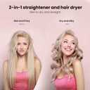 Hair Straightener - 2 in 1 Wet to Dry Hair Dryer and Straightener with High-Speed Airflow + Rapid Heat-Up + Customizable Temperature + LCD Display & Auto Shut-Off + No Heat Damage (Pure Gold)