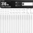 EVEO Cable Hider Wall 306 - Cable Raceway Cord Hider - Wire Covers for Cords on Wall, Cord Cover, Wall Cable Hider, Cable Concealer, Wire Hiders for TV on Wall Management-20X (L16 W0.95 H0.5) - White (Medium)