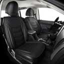 LUCKYMAN CLUB K9 Colorado Custom Car Pickup Front Seat Covers, Fit 2015 2016 2017 2018 2019 2020 2021 2022 Chevy Colorado Z71 LT ZR2 Work Truck, Waterproof Faux Leather (Front Only, Black)