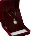 MY MIRONEY Set of 5 Wine Red Velvet Pendant Box Necklace Earring Storage Case Jewelry Box Organizer Gift Box Display Case 2.36" x 3.07" x 1.18"