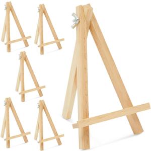 6-Pack Wooden Easel, Mini Easel Stands and Place Card Holders for Table Top Artwork Display, Invitations, Photos, Party Favors, DIY Arts and Crafts Projects (7 Inches)