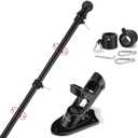 Yeesun Flag Pole,6FT American Flag Pole & Bracket-Flagpoles for 3 x 5 Flags Holder for House Porch & Outdoor,Tangle Free and Wall Mount Flag Pole Kit (Without Flag, Black)