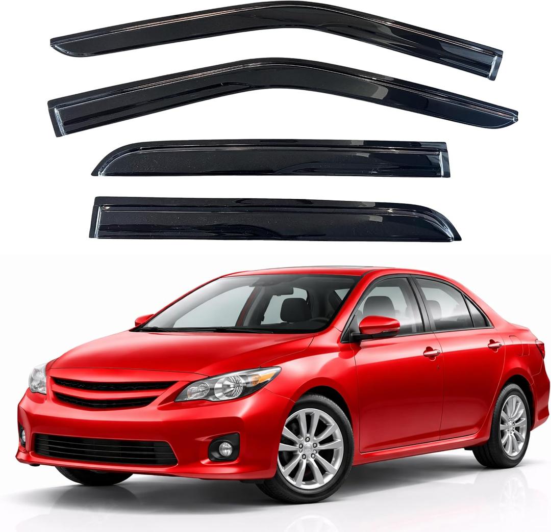 KPY Rain Guards Window Visors for 2009-2013 Toyota Corolla
Out-Channel Window Visors Vent Wind Deflectors 4PC, Car Accessories for 09-13 Corolla