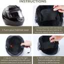 Motorcycle Helmet Liner Anti-Sweat, Cooling & Reusable. Absorbs Sweat, Prevents Odor & Stains. Easy Hook & Loop Fit for Helmets: Skateboard, Hockey & Bike
