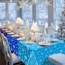 6Pcs Winter Snowflake Princess Party Tablecloths Decorations,Plastic Purple Blue Snowflake Table Cover Disposable Rectangle Table Cloth for Girls Birthday Holiday Winter Party Supplies,54x108 Inch