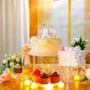 Weysat 3 Pcs Acrylic Risers for Display Stands, Round Cake Dessert Stand 3 Sizes, 6"x2", 7"x4", 8"x6", Food Risers Cylinder Nesting with Hollow Bottom for Wedding Parties Brunch Jewelry Show (Clear)
