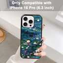 Water Lilies Phone Case Fit for iPhone 16 Pro TPU Shockproof Protective Monet Waterlily Cat Flowers Phone Cover Gift for Boy Girl Men Women