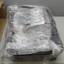 Stainless Steel Litter Box with Lid, Front Entry Top Exit Kitty Litter Box, Extra Large Enclosed Metal Cat Box with Litter Scoop & Litter Mat-Black