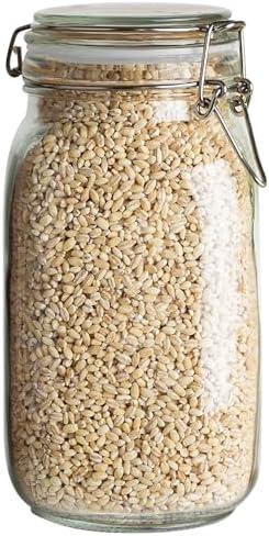 Galashield Glass Jars with Airtight Lids Food Storage Jars Leak Proof Canisters with Clear Preserving Seal Wire Clip Fastening for Kitchen Canning Pickling [50 oz]