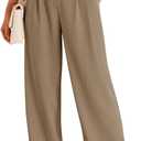 LILLUSORY Wide Leg Dress Pants Women's High Waisted Dressy Trousers (Large, Coffee)