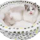 AIWIKIDE Super Soft Small Dog & Cat Bed, Anti-Anxiety Puppy Cuddler, Cozy Round Fluffy Plush Pet Bed, Machine Washable Faux Fur Donut Cuddler