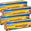 1 Gallon Storage Bags with Twist Ties, 300 Count - Clear Plastic Food Storage Bags for Sandwiches, Snacks, Fruit, Produce & Freezer