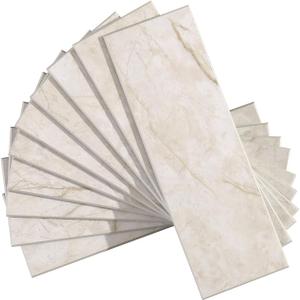 Tilingview 30 PCS Peel and Stick Backsplash Tile for Kitchen/Bathroom/Living Room, 3"x 9" Self-Adhesive Subway Tile for Backsplash, Matte Glazed/Handmade Tiles (Beige Yellow)