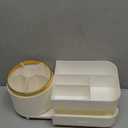 Makeup Organizer Countertop with Drawer 360 Rotating Brush Holder Storage Large Capacity Skincare Cosmetic Display Cases for Vanity Bathroom Desktop, Model 3016 White