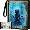 for 4 Pocket Card Binder for 400 Cards - Large Capacity Trading Card Collection Album Folder with Zipper for Men Boys Teens Girls Kids Cute Blue Princess Design for Sports Cards Game Cards